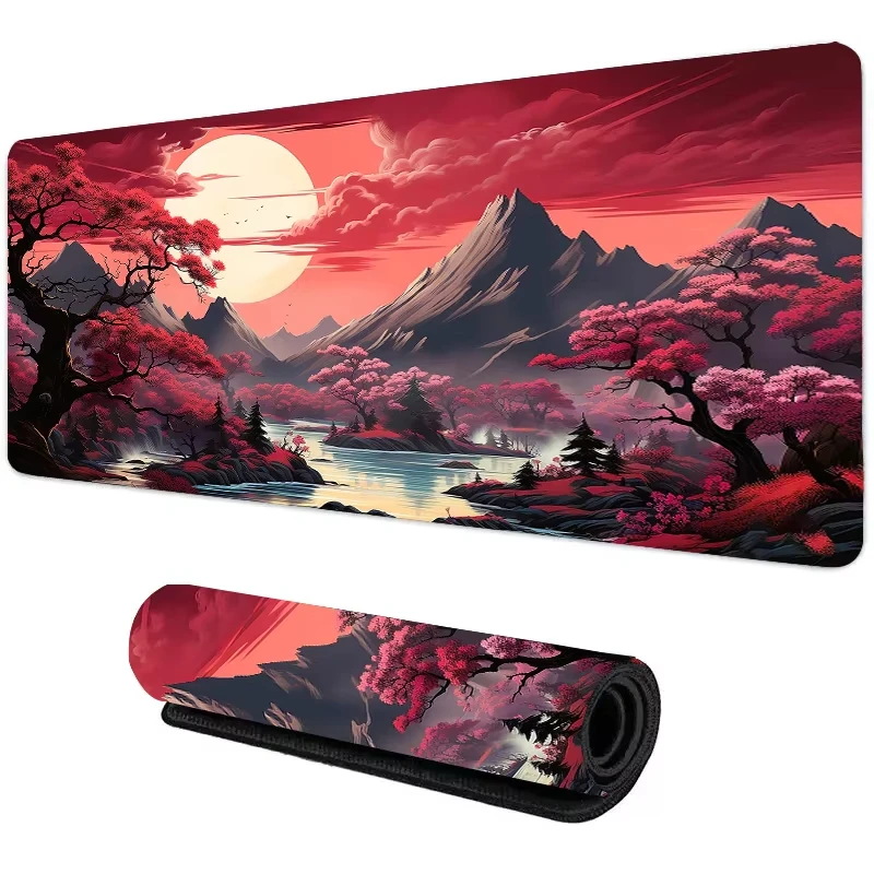 Gaming Keyboard Mouse - Sunset Mountain View siliconen gaming-muismat Groot