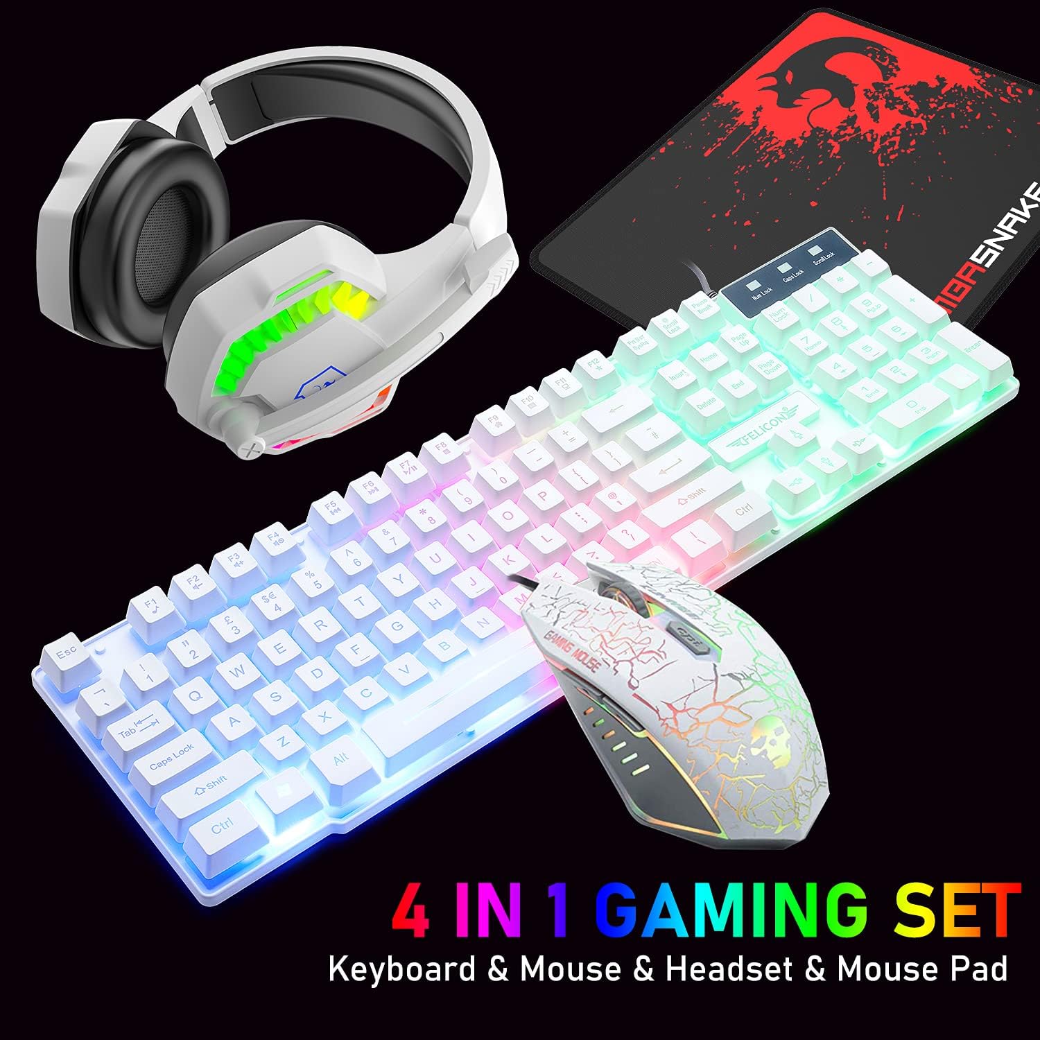 Gaming Keyboard Ergonomic - MAMBASNAKE T11 UK 100% gamingtoetsenbord, muis,