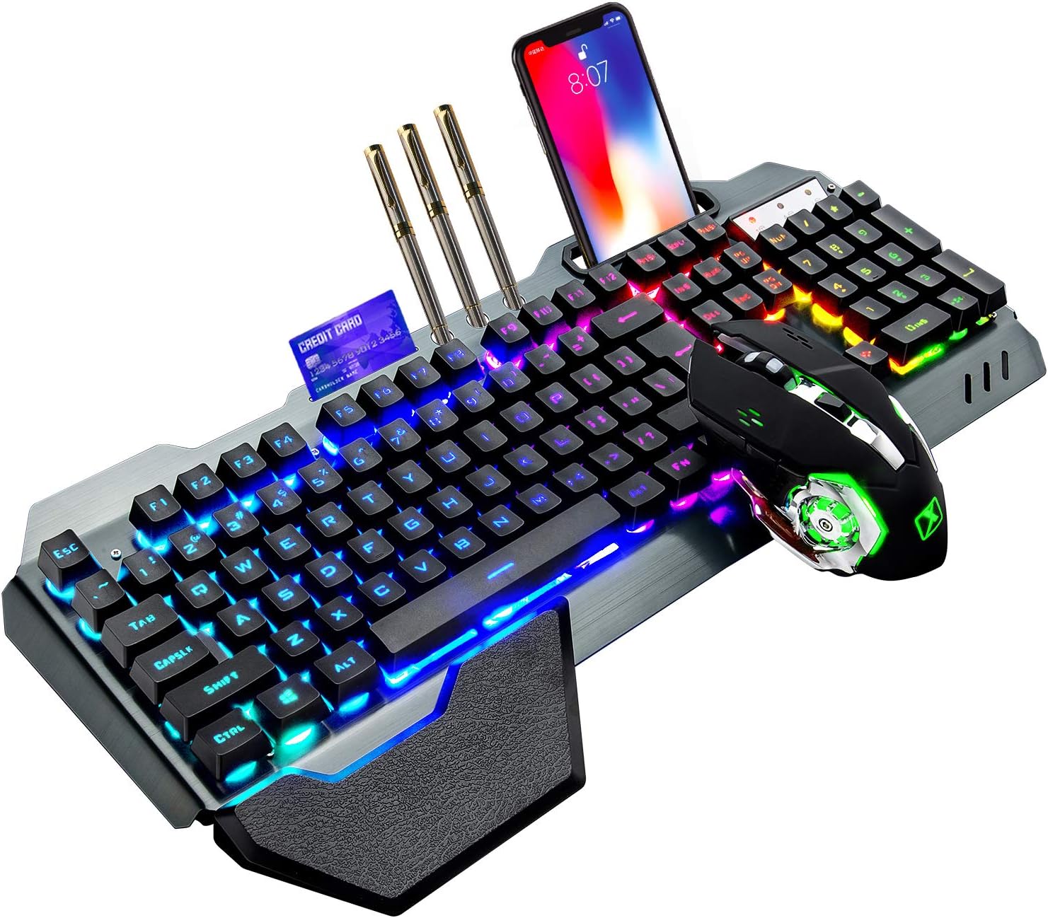 Gaming Keyboard Ergonomic - K680 Draadloos gamingtoetsenbord en muiscombinatie, regenboog