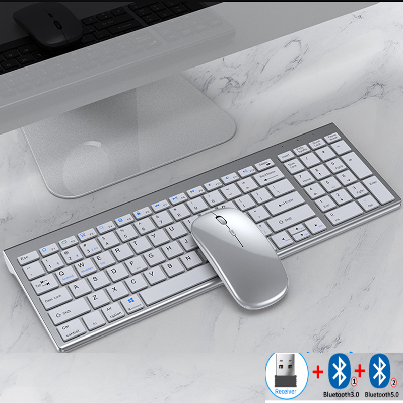 Gaming Keyboard Extension - Jomaa Slanke oplaadbare Bluetooth-toetsenbord- en muisset