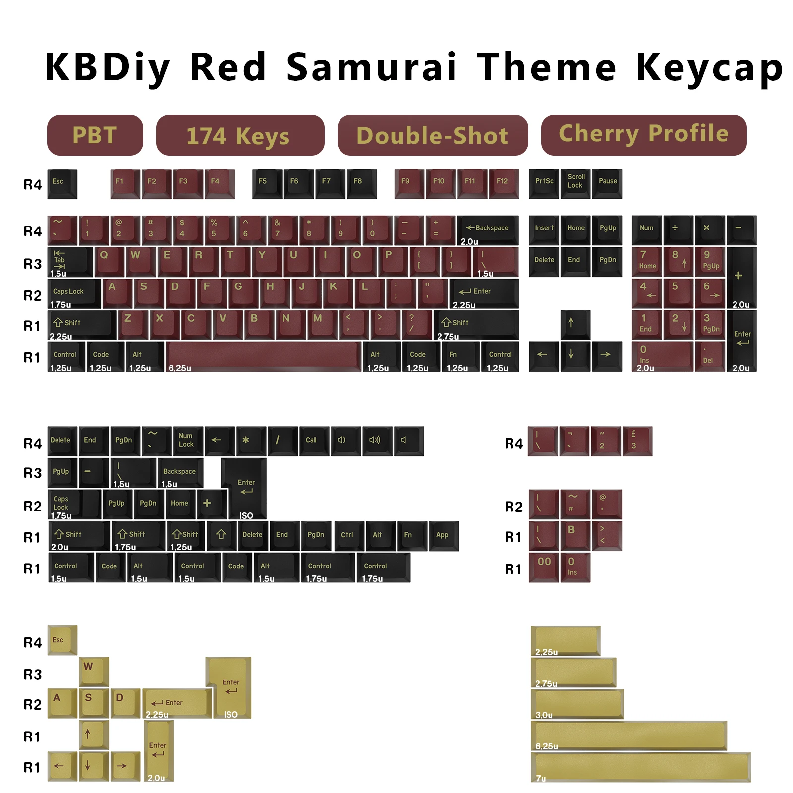 Gaming Keyboard No Number Pad - KBDiy GMK Keycap Double Shot Cherry
