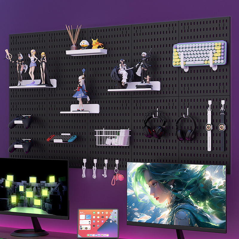Gaming Keyboard Mouse - Zelfklevende pegboard-plank voor gaming – montage