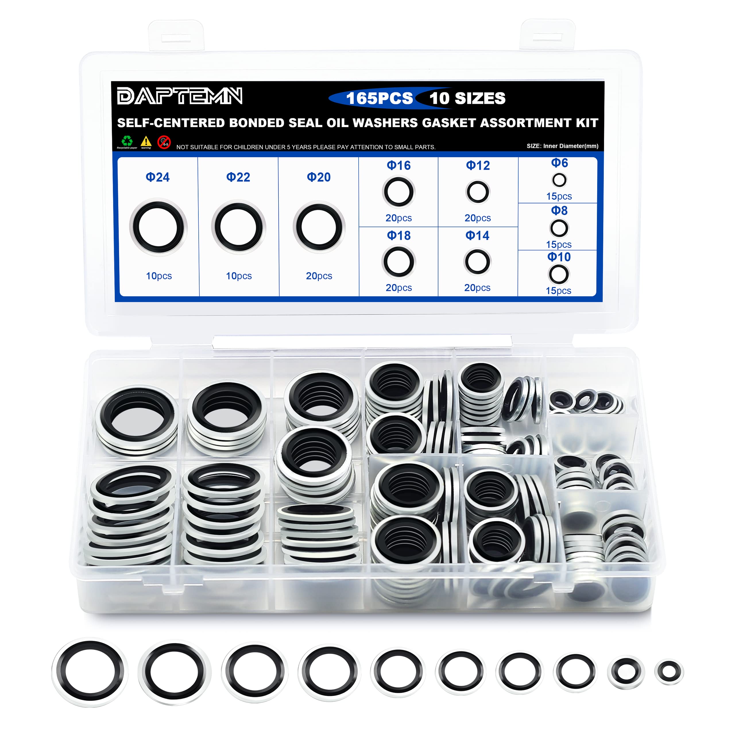 Gasket Mount Kit - Metrische Verzinkte Stalen Zelfgecentreerde Afdichting Rubberen