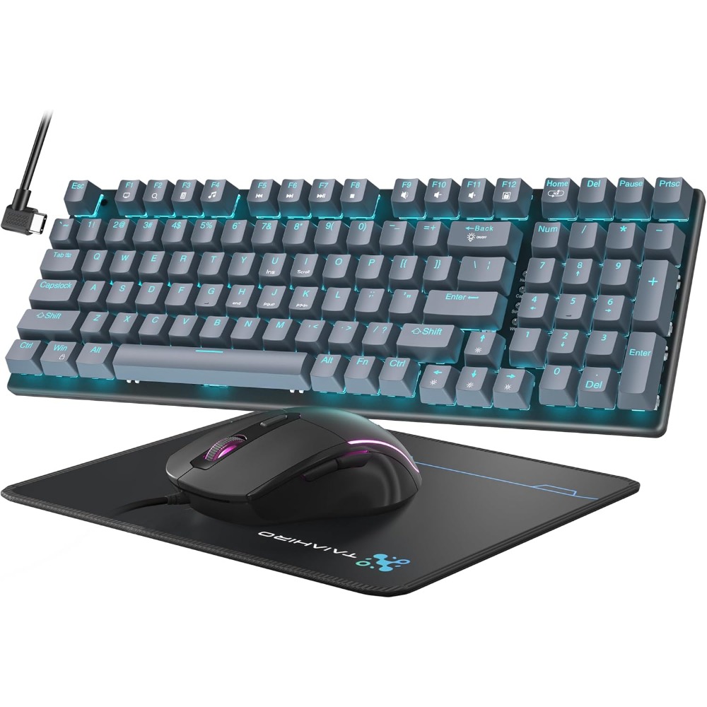 Gaming Keyboard No Number Pad - 98-toetsen gamingtoetsenbord met zwevende toetsen, 4