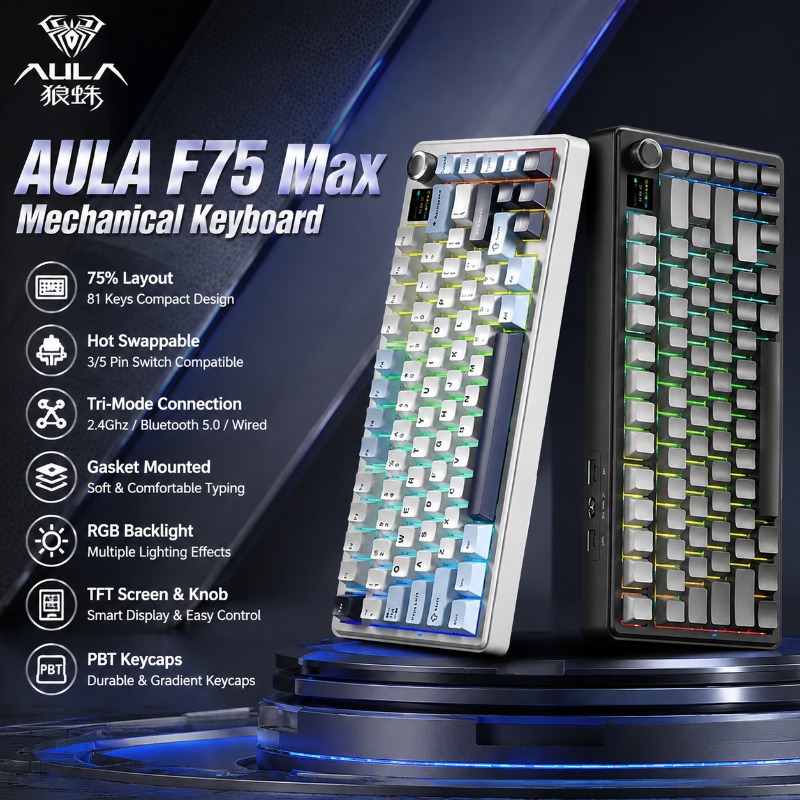 Gaming Keyboard Mechanical Wireless - AULA F75 Max Mechanisch Toetsenbord 75%