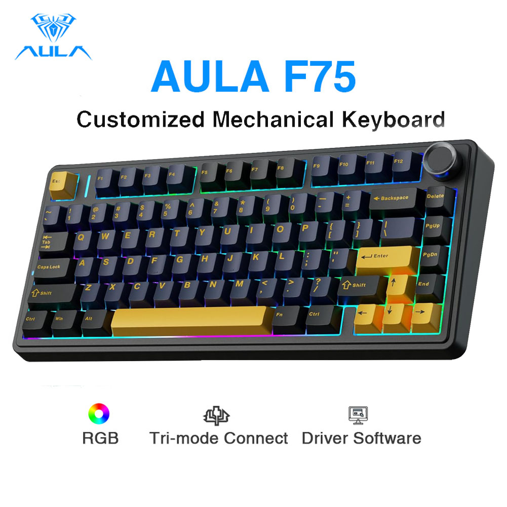 Gaming Keyboard No Number Pad - Aula F75 mechanisch toetsenbord, volledig hot-swappable