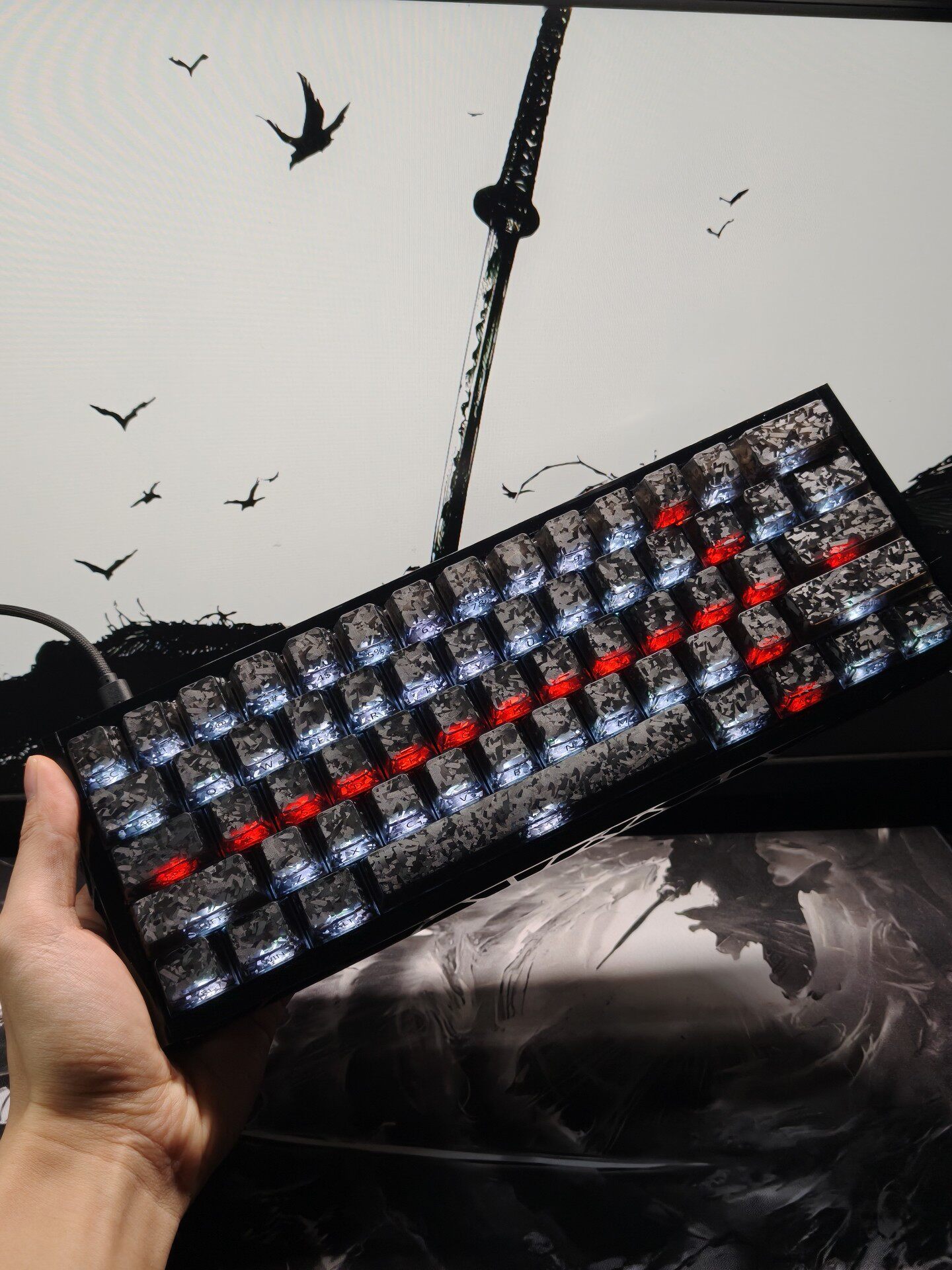 Gaming Keyboard No Number Pad - Aangepast 60% lay-out compact gaming RGB
