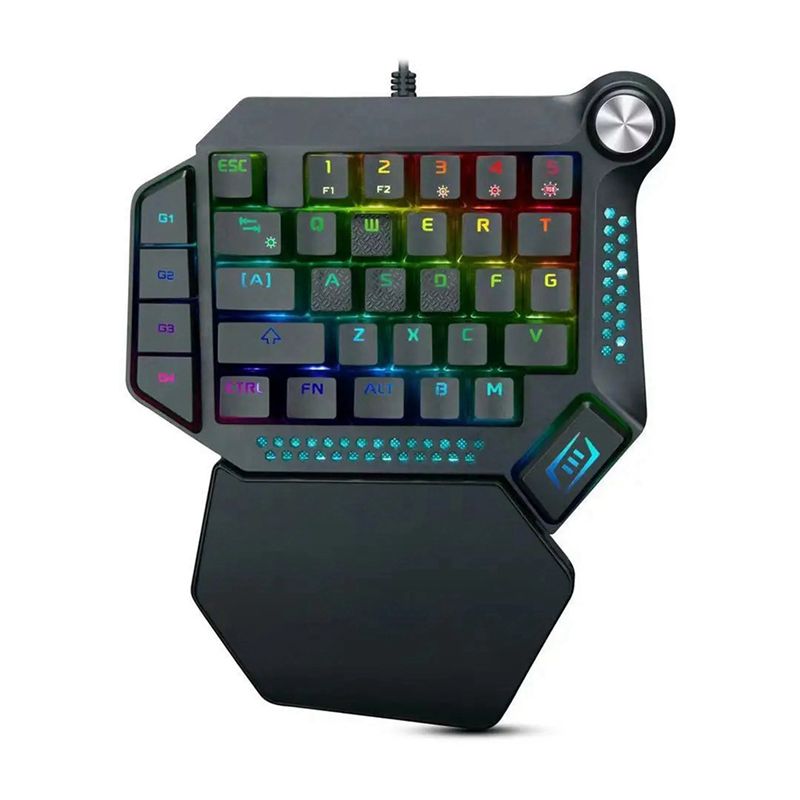 Gaming Keyboard Training - AEF6-mechanisch gamingtoetsenbord met één hand, RGB-achtergrondverlichting,