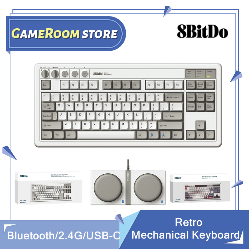 Gaming Keyboard Type C - 8Bitdo Retro mechanisch toetsenbord, Bluetooth/2.4G/USB-C Hot-swappable