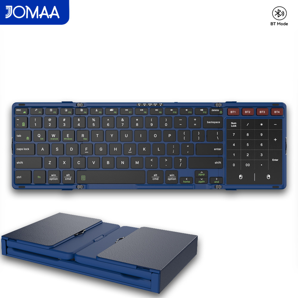 Gaming Keyboard No Number Pad - JOMAA Opvouwbaar Bluetooth-toetsenbord met touchpad Draagbaar