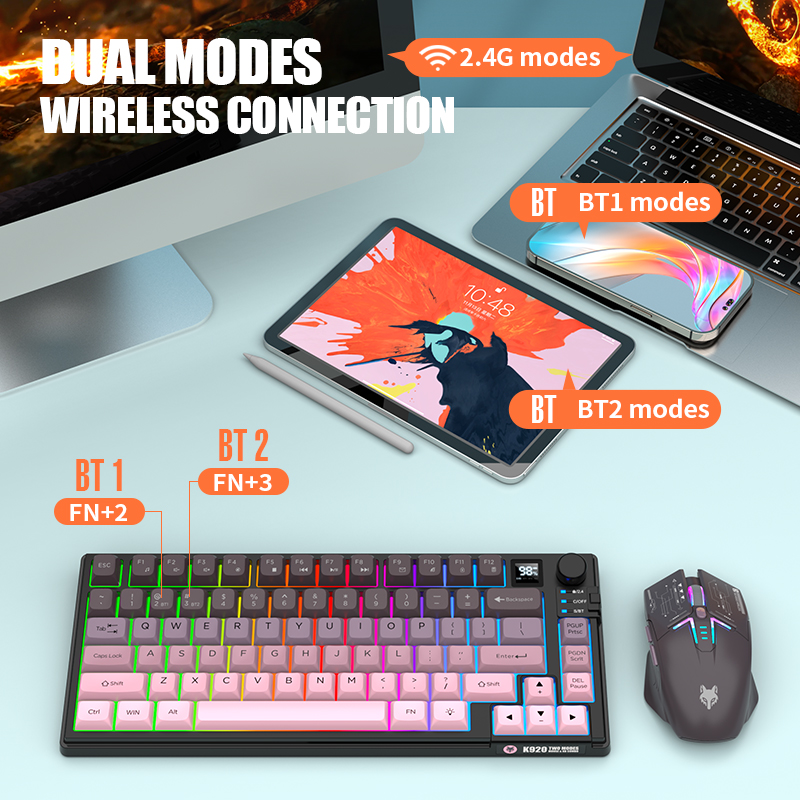 Dual-Mode 2.4G Bluetooth Draad - Gaming Keyboard Ergonomic recensie en prijs