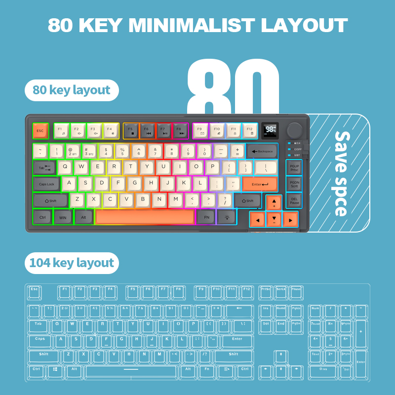 Dual-Mode 2.4G Bluetooth Draad - Gaming Keyboard Ergonomic recensie en prijs