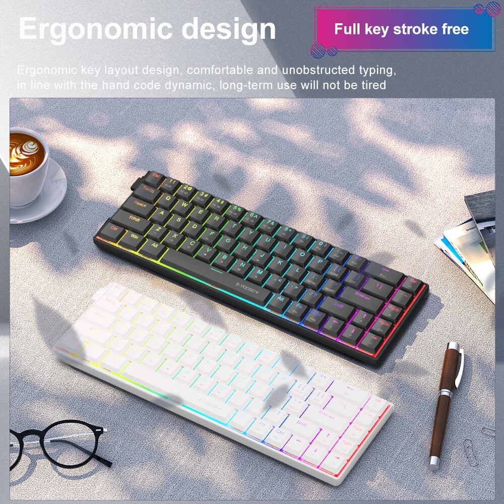 E-YOOSO A68 RGB Mini Slim USB  - Gaming Keyboard Bundle recensie en prijs