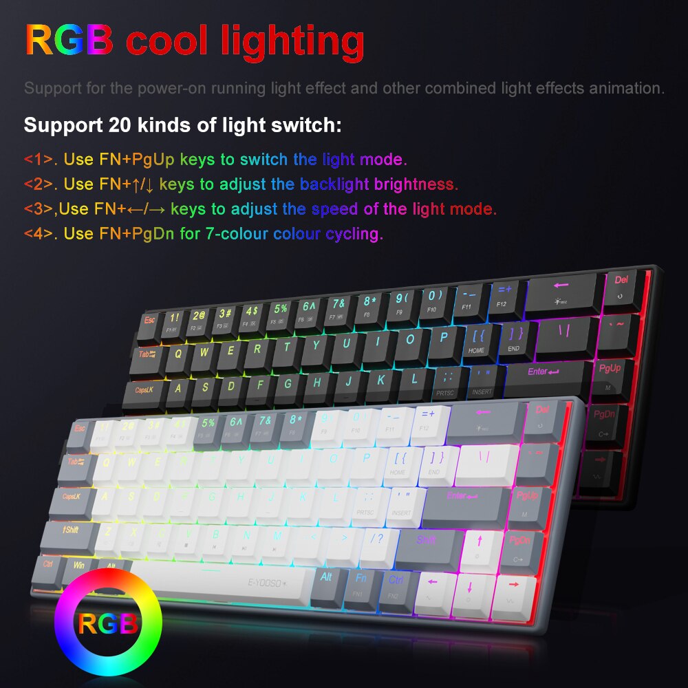 E-YOOSO A68 RGB Mini Slim USB  - Gaming Keyboard Bundle recensie en prijs