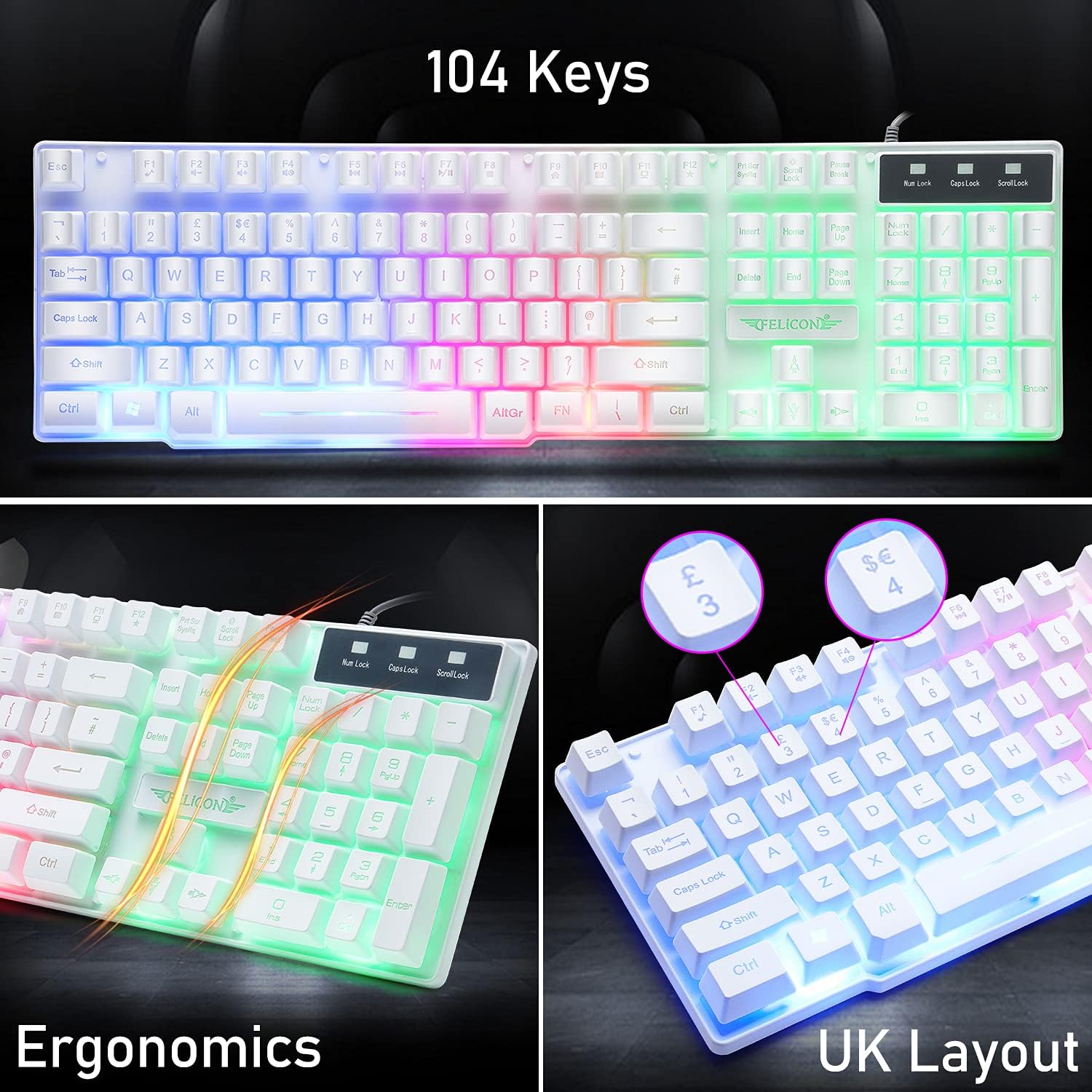 MAMBASNAKE T11 UK 100% gamingt - Gaming Keyboard Ergonomic recensie en prijs