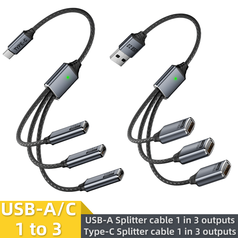 USB-splitterkabel 1-in-3 uitga - Gaming Keyboard Type C recensie en prijs