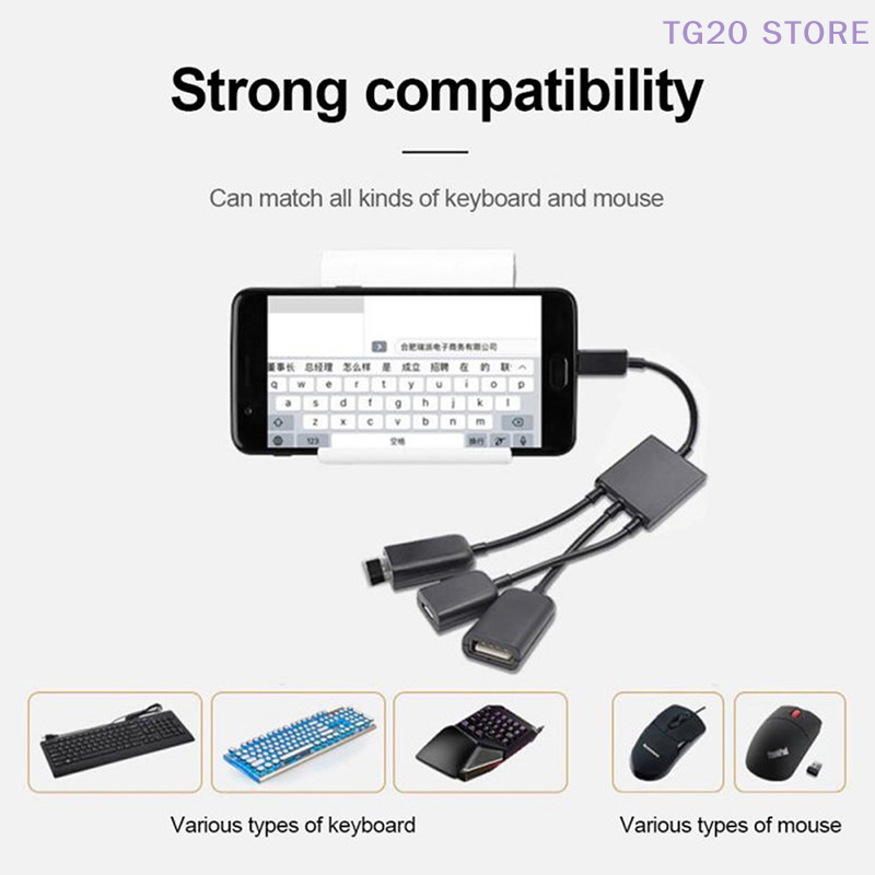 3in1 Micro Usb Naar 2 Otg 3 Po - Gaming Keyboard Type C recensie en prijs
