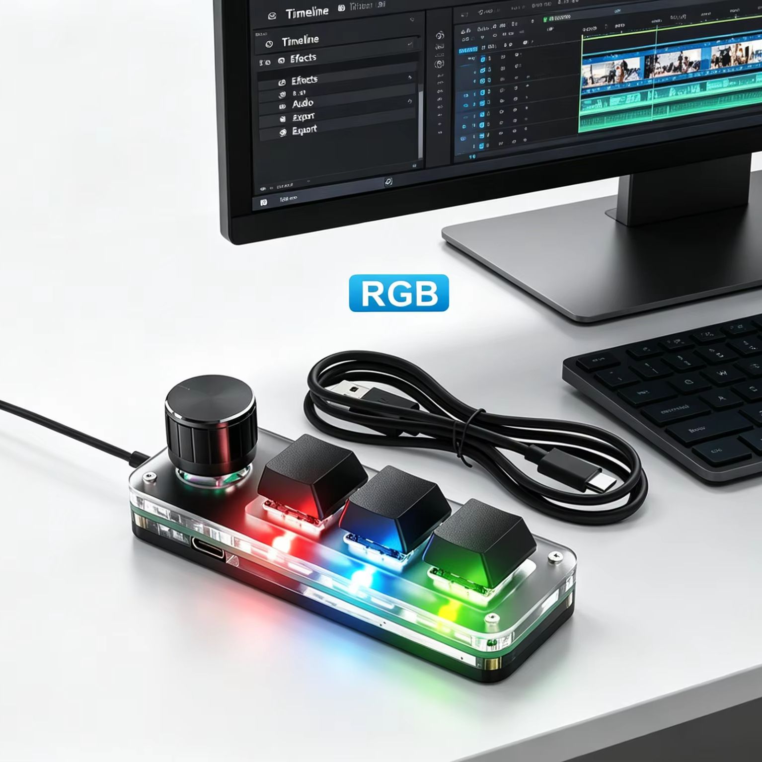 Programmeerbare 3-toetsen macr - Gaming Keyboard No Number Pad recensie en prijs
